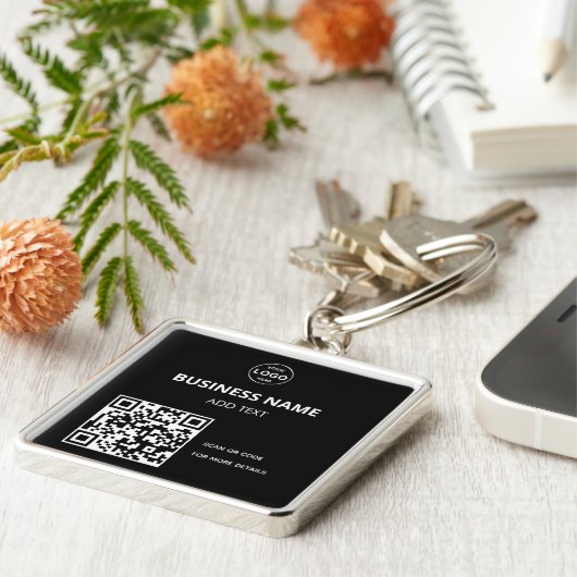 QR Code Zakelijke Logo Contactloze Moderne Sleutel Sleutelhanger (Zijkant)