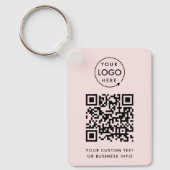 QR-code | Zakelijke Logo - Eenvoudig roze Sleutelhanger (Voorkant)