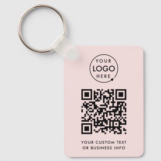 QR-code | Zakelijke Logo - Eenvoudig roze Sleutelhanger (Voorkant)