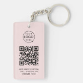 QR-code | Zakelijke Logo - Eenvoudig roze Sleutelhanger (achterkant)