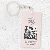 QR-code | Zakelijke Logo - Eenvoudig roze Sleutelhanger