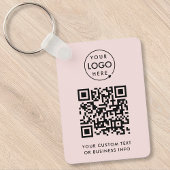 QR-code | Zakelijke Logo - Eenvoudig roze Sleutelhanger