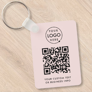 QR-code   Zakelijke Logo - Eenvoudig roze Sleutelhanger