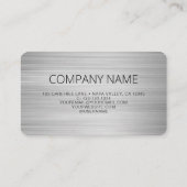 QR Code Zakelijke Logo Geborsteld Zilver Visitekaartje (Achterkant)