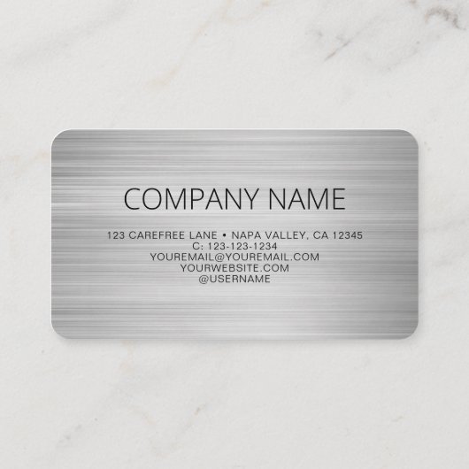 QR Code Zakelijke Logo Geborsteld Zilver Visitekaartje (Achterkant)