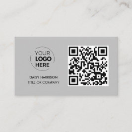 QR Code Zakelijke Logo | Grijs Modern Professional Visitekaartje