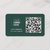 QR Code Zakelijke Logo | Groen Modern Professional Visitekaartje (Voorkant)