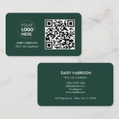 QR Code Zakelijke Logo | Groen Modern Professional Visitekaartje (Voorkant / Achterkant)