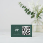 QR Code Zakelijke Logo | Groen Modern Professional Visitekaartje (Staand voorkant)