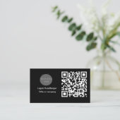 QR Code Zakelijke Logo | Minimalistisch Visitekaartje (Staand voorkant)