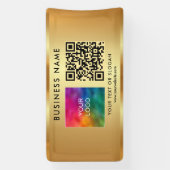 QR Code Zakelijke Logo Naam Outdoor Custom Gold Spandoek (Verticaal)