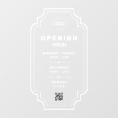 QR Code Zakelijke Logo Openingstijden Uren Raamsticker (Vel)