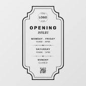 QR Code Zakelijke Logo Openingstijden Uren Raamsticker (Vel)