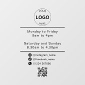 QR Code Zakelijke Logo Openingstijden Uren Raamsticker (Vel)