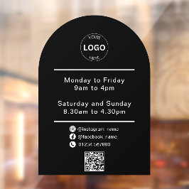 QR Code Zakelijke Logo Openingstijden Uren Raamsticker