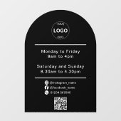 QR Code Zakelijke Logo Openingstijden Uren Raamsticker (Vel)