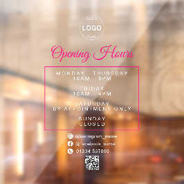 QR Code Zakelijke Logo Openingstijden Uren Raamsticker