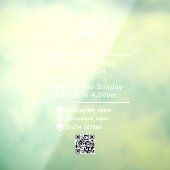 QR Code Zakelijke Logo Openingstijden Uren Raamsticker (Vel 3)