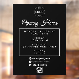 QR Code Zakelijke Logo Openingstijden Uren Raamsticker