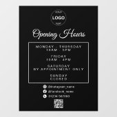 QR Code Zakelijke Logo Openingstijden Uren Raamsticker (Vel)