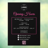 QR Code Zakelijke Logo Openingstijden Uren Raamsticker (Vel 3)