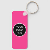 QR Code Zakelijke Logo Professionele Hot Pink Girl Sleutelhanger (Achterkant)