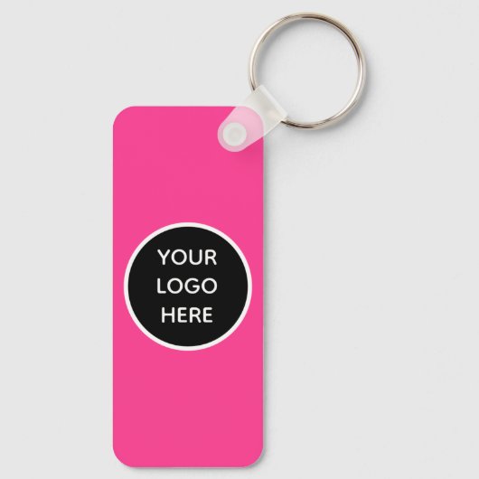 QR Code Zakelijke Logo Professionele Hot Pink Girl Sleutelhanger (Achterkant)