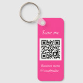 QR Code Zakelijke Logo Professionele Hot Pink Girl Sleutelhanger (Voorkant)
