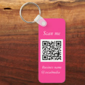 QR Code Zakelijke Logo Professionele Hot Pink Girl Sleutelhanger (Voorkant)