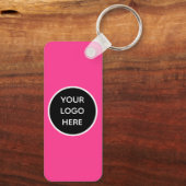 QR Code Zakelijke Logo Professionele Hot Pink Girl Sleutelhanger (Achterkant)
