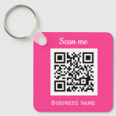 QR Code Zakelijke Logo Professionele Hot Pink Girl Sleutelhanger (Voorkant)