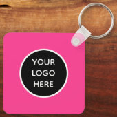QR Code Zakelijke Logo Professionele Hot Pink Girl Sleutelhanger (Achterkant)