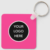 QR Code Zakelijke Logo Professionele Hot Pink Girl Sleutelhanger (Achterkant)