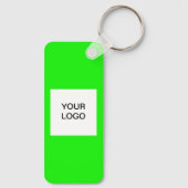 QR Code Zakelijke Logo Professionele Neon Groene Sleutelhanger (Achterkant)