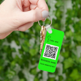 QR Code Zakelijke Logo Professionele Neon Groene Sleutelhanger
