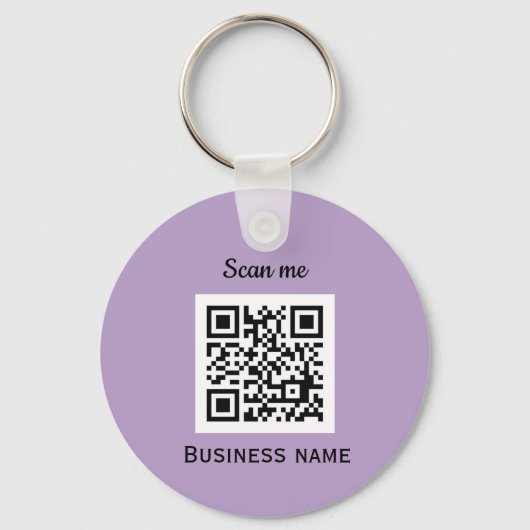 QR Code Zakelijke Logo Professionele Paarse Lila Sleutelhanger (Voorkant)