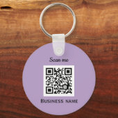 QR Code Zakelijke Logo Professionele Paarse Lila Sleutelhanger (Voorkant)