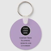 QR Code Zakelijke Logo Professionele Paarse Lila Sleutelhanger (Achterkant)