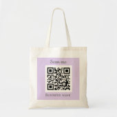 QR Code Zakelijke Logo Professionele Paarse Lila Tote Bag (Voorkant)