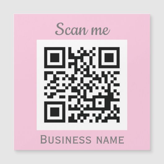 QR Code Zakelijke Logo Professionele Roze Girly (Voorkant)