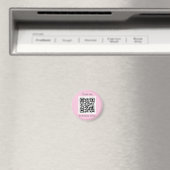 QR Code Zakelijke Logo Professionele Roze Girly Magneet (Insitu (Vaatwasser))
