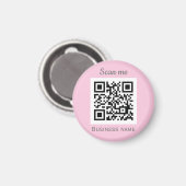 QR Code Zakelijke Logo Professionele Roze Girly Magneet (Voorkant / Achterkant)