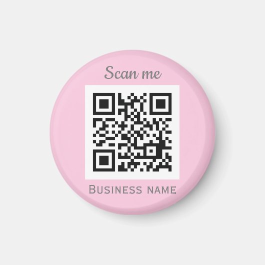 QR Code Zakelijke Logo Professionele Roze Girly Magneet (Voorkant)