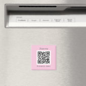 QR Code Zakelijke Logo Professionele Roze Girly Magneet (Insitu (Vaatwasser))