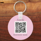 QR Code Zakelijke Logo Professionele Roze Girly Sleutelhanger (Voorkant)