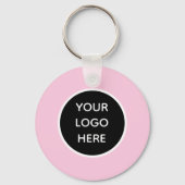 QR Code Zakelijke Logo Professionele Roze Girly Sleutelhanger (Achterkant)