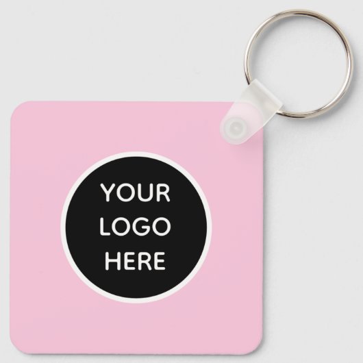 QR Code Zakelijke Logo Professionele Roze Girly Sleutelhanger (Achterkant)