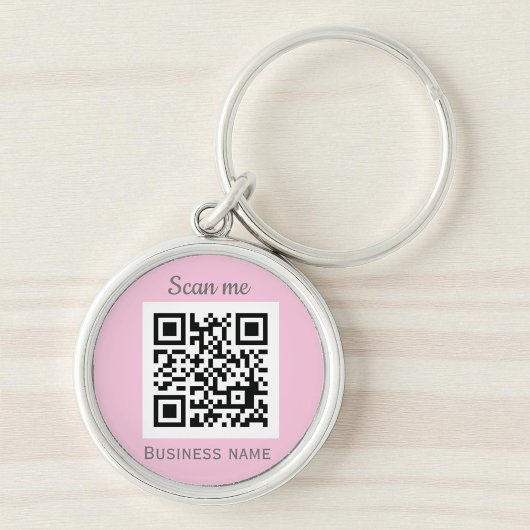 QR Code Zakelijke Logo Professionele Roze Girly Sleutelhanger