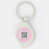 QR Code Zakelijke Logo Professionele Roze Girly Sleutelhanger (Voorkant)