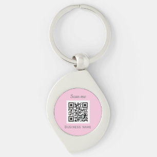 QR Code Zakelijke Logo Professionele Roze Girly Sleutelhanger